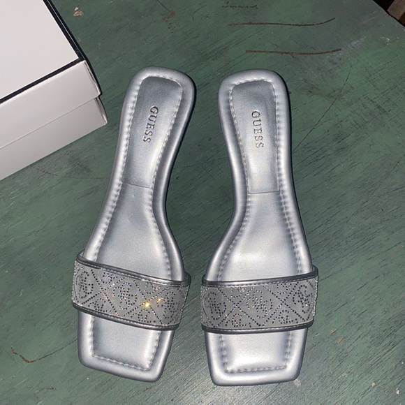 GUESS Silver Betianey Kitten Heels - Picture 2 of 3